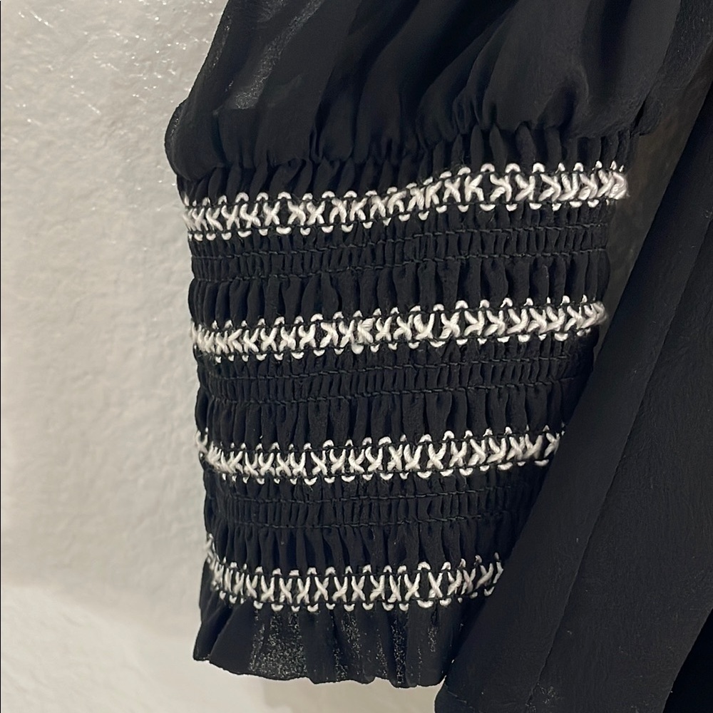 KARL LAGERFELD Black Ruffled Bib Collar Blouse - Picture 4 of 7